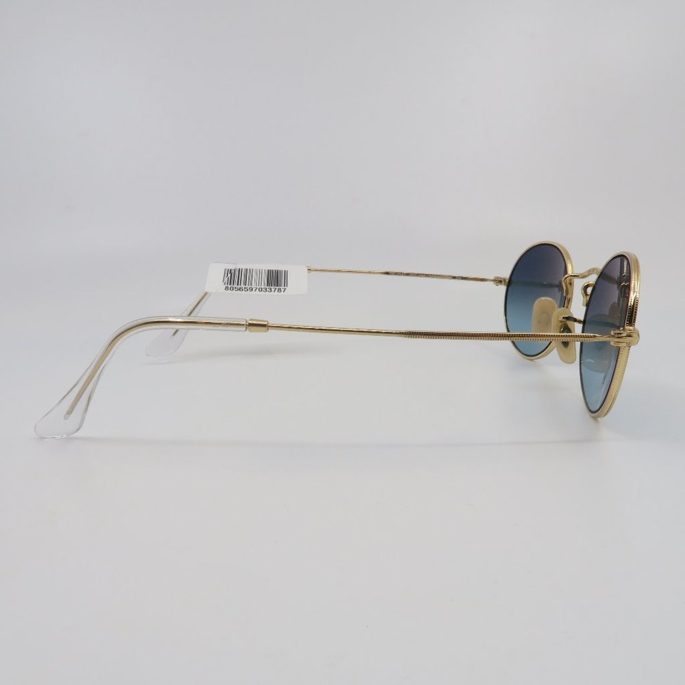 Ray-Ban RB 3547 001/3M 51mm Oval Gold Metal/Blue Glass Unisex New Sunglasses - Picture 5 of 8